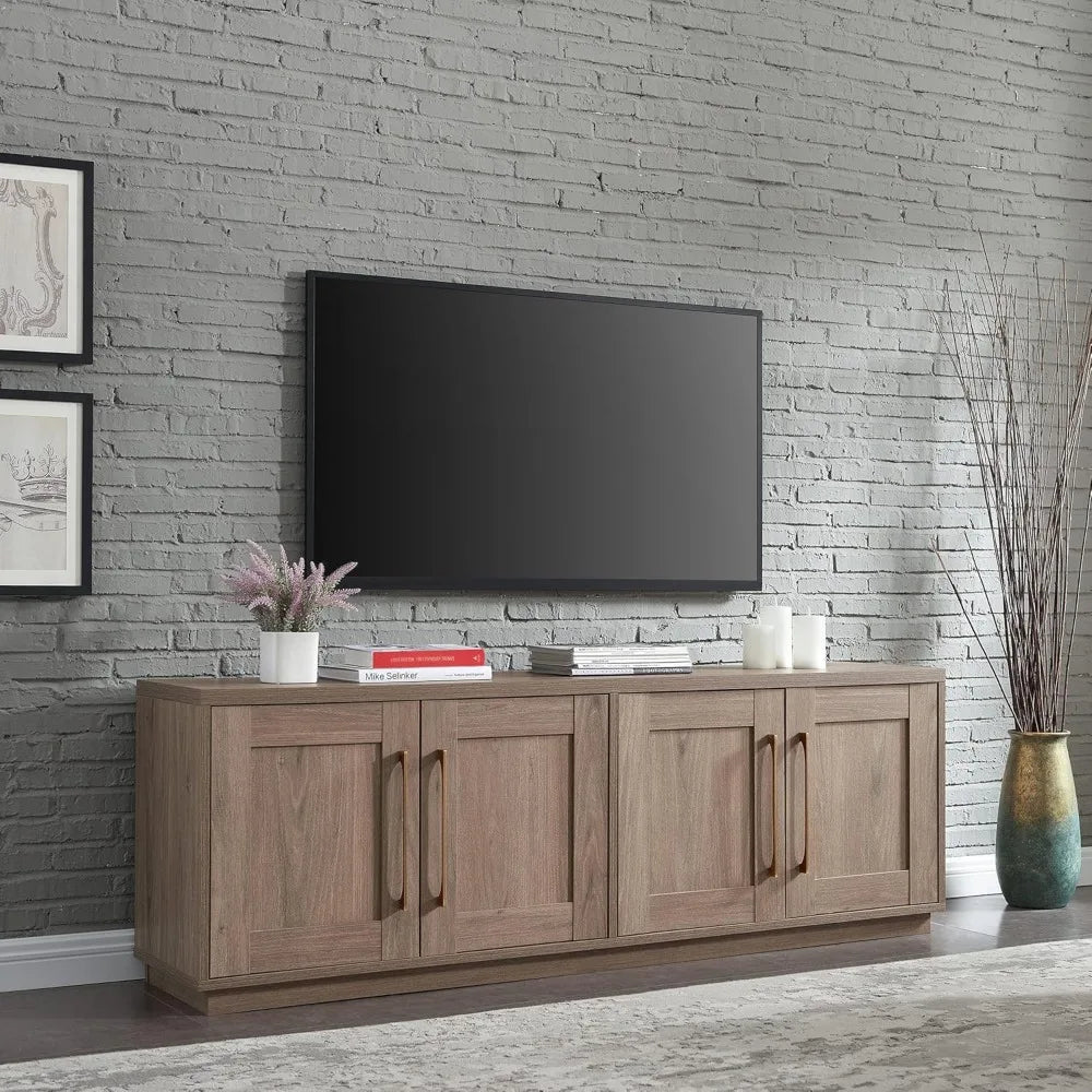 TV's Up To 80", 68" Wide, Antiqued Gray Oak