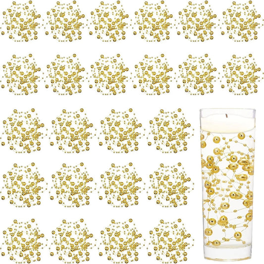 24 Pcs Artificial Pearl String for Floating Candle