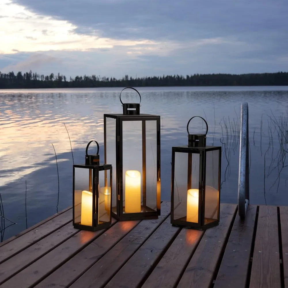 Set of 3, Hanging Decor Hurricane Lantern Candle Holder