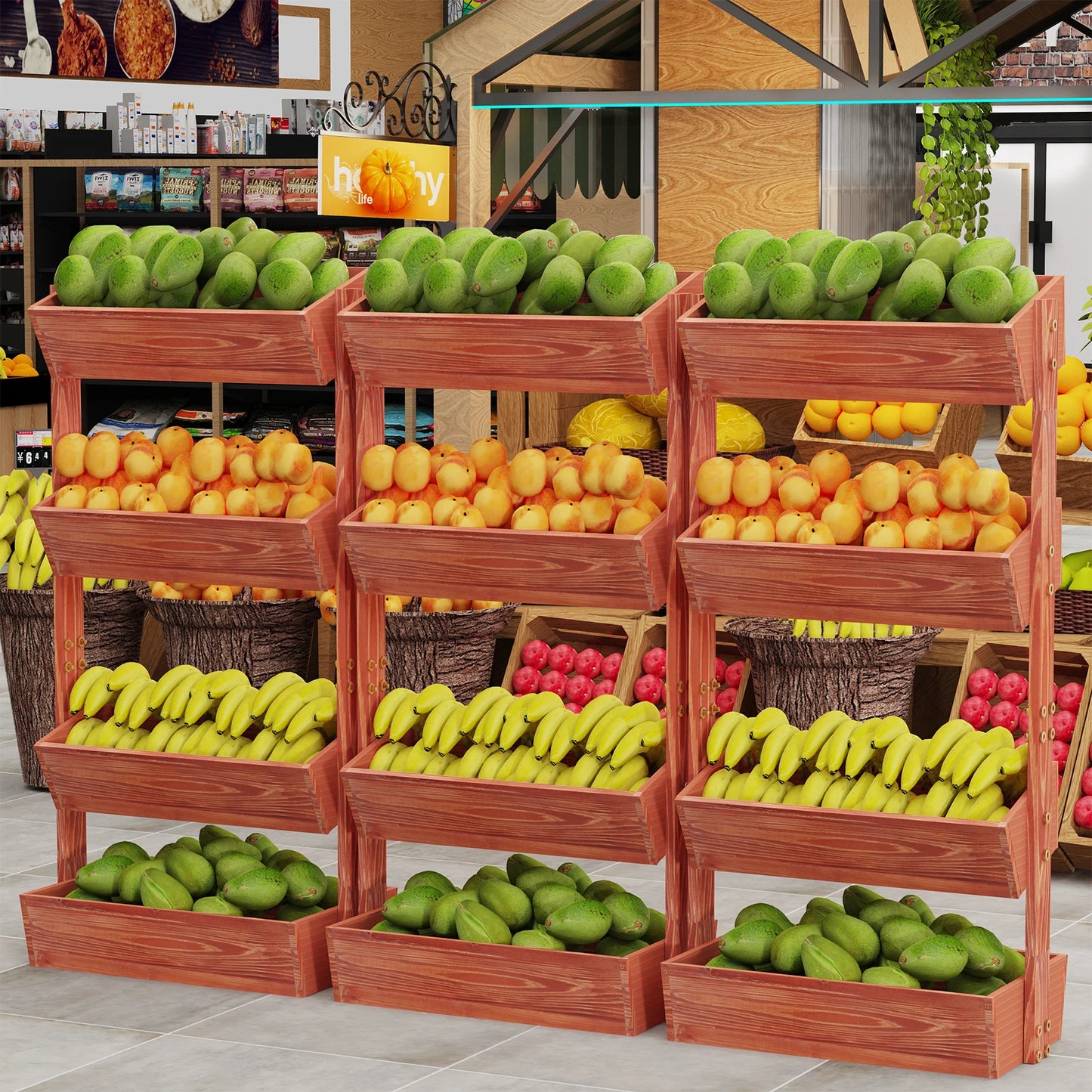 4-Tier Raised Garden Bed, Vertical Flower Pots Rack