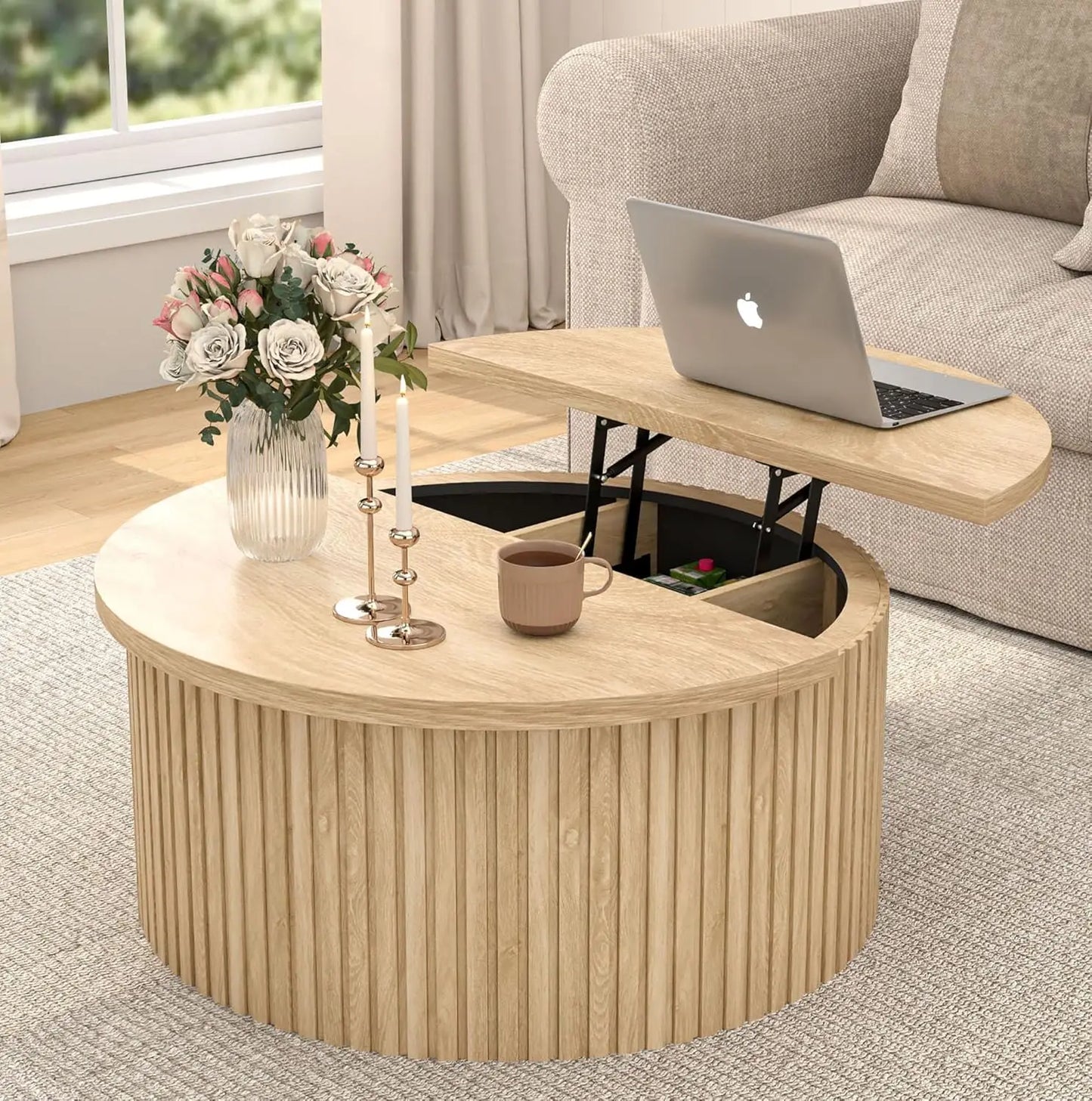 34.6'' Lift Top Coffee Table with Storage