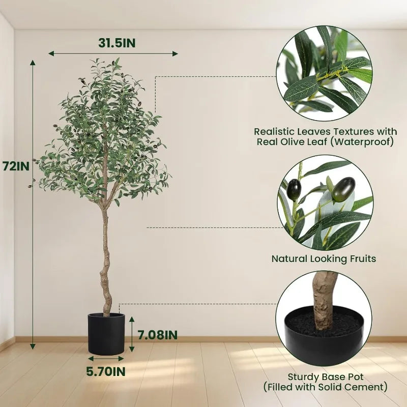 6FT Faux Olive Branches