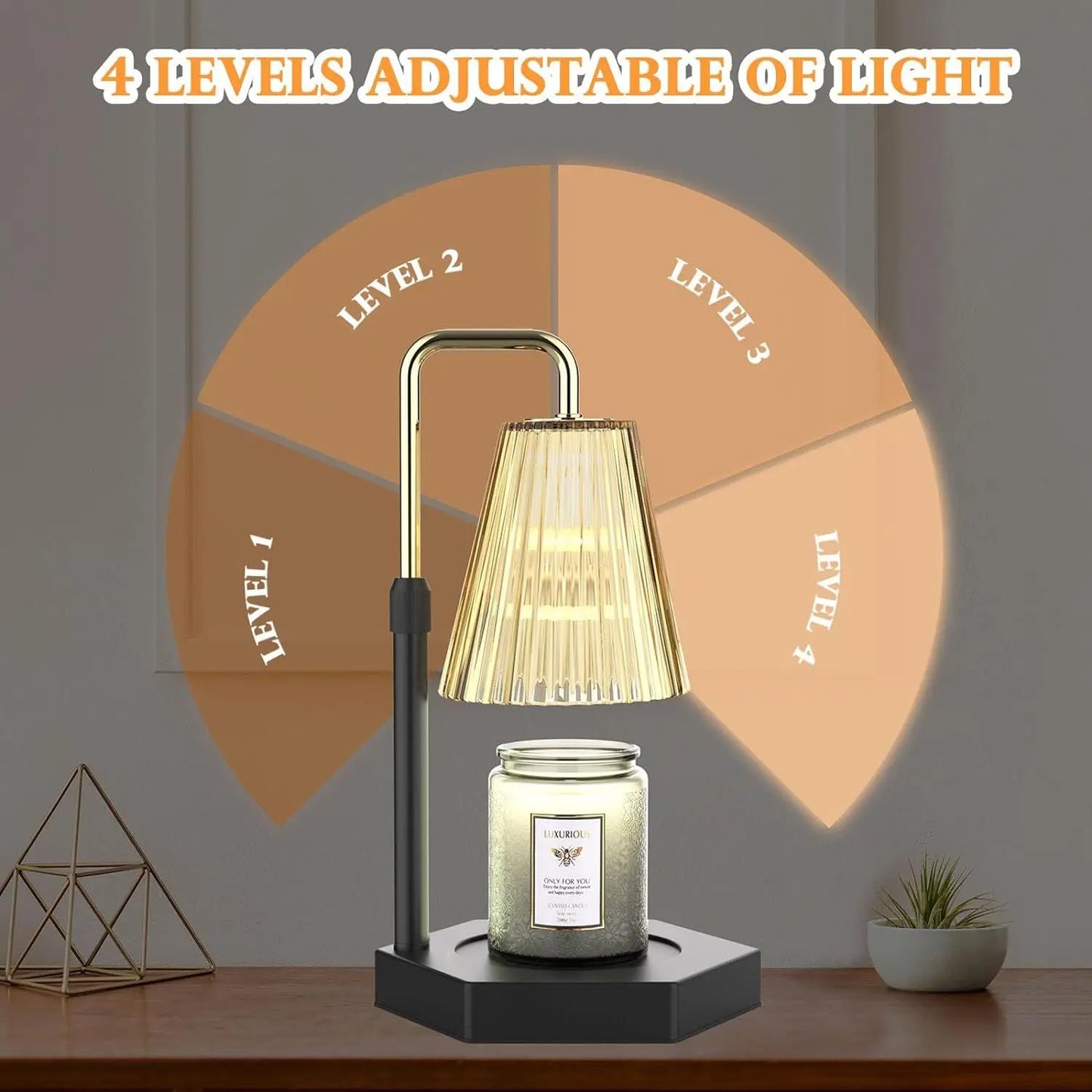 Candle Warmer Lamp with Timer & Dimmer, Height Adjustable Electric