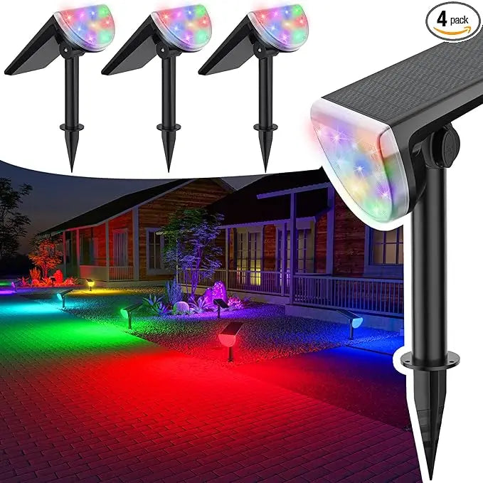 4 Pack 600 Lumen Spot Lights,9 Color Modes