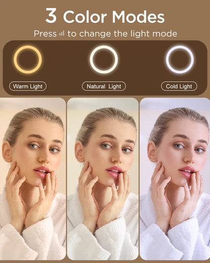 23.6'' x 22.4'' Height Adjustable Makeup Hollywood Mirror with 3 Color Modes