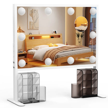 23.6'' x 22.4'' Height Adjustable Makeup Hollywood Mirror with 3 Color Modes