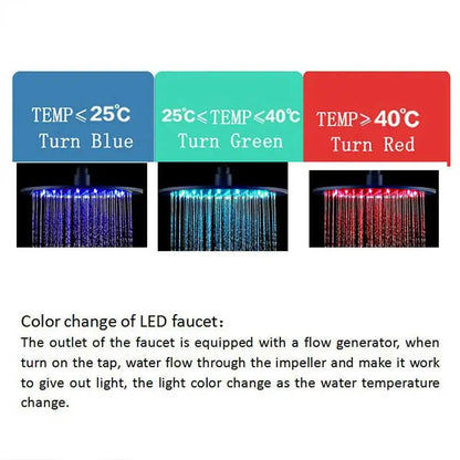 16 inch Big Rainfall Chrome Light Bathroom Shower Head