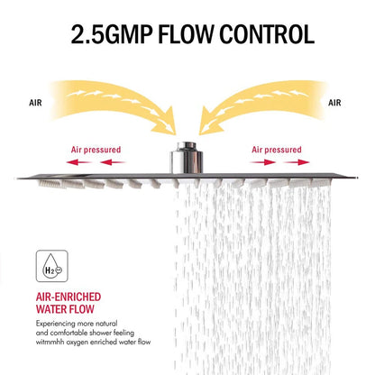 16 inch Big Rainfall Chrome Light Bathroom Shower Head