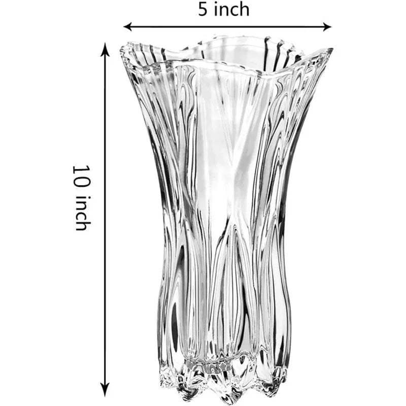 9.5" High x4.5 Wide Vase Large Size Phoenix Tail Shape  Crystal