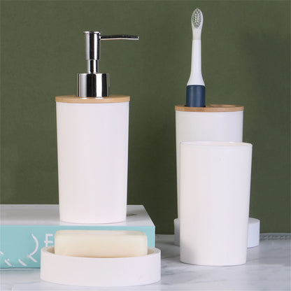 6PCS  Bamboo Lid Bathroom Kit