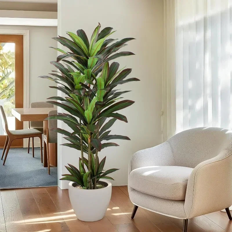 5ft Red Yucca Silk Tree Faux Plants Indoor