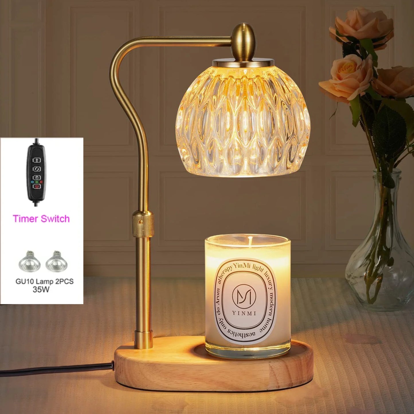 110V/230V Bedside Lamp Adjustable Candle Warmer