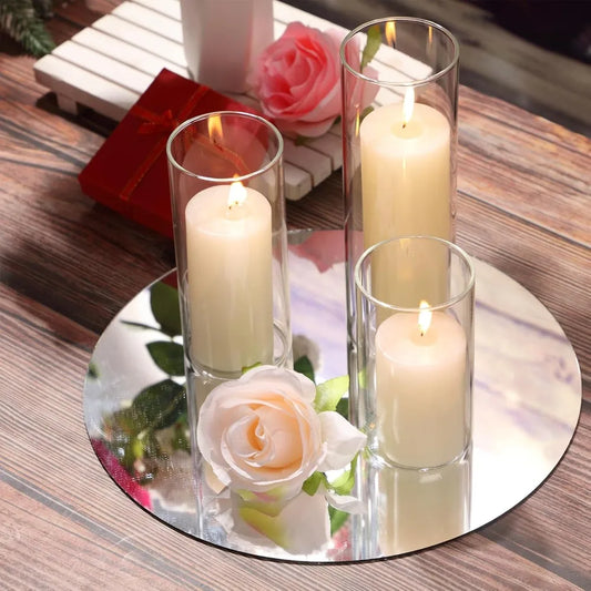 36 Pcs Pillar Candles and Glass Cylinder Vases