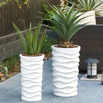 Set of 2 Garden Plant Pots Indoor Outdoor Planters