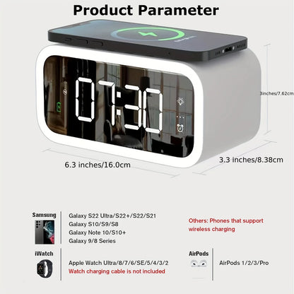 LED Large Screen Wireless Charging Alarm Clock