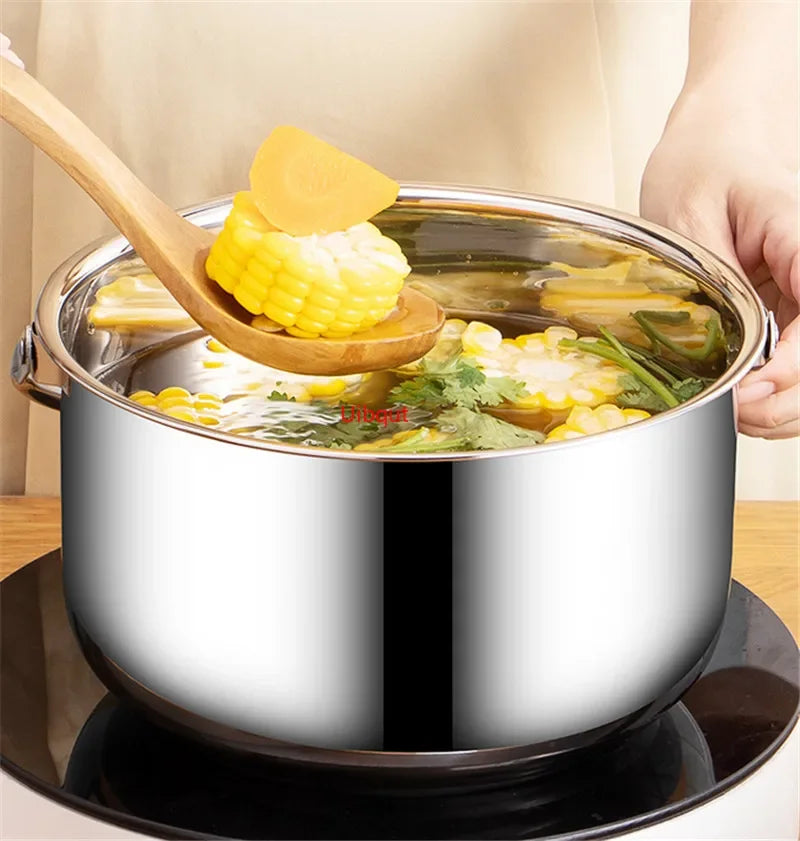 Pot Soup Cooking Steel Stainless Stew Bowl Bowls Stockpot Kitchen Cookware Pan Metal Handleramen pots and pans cookware set