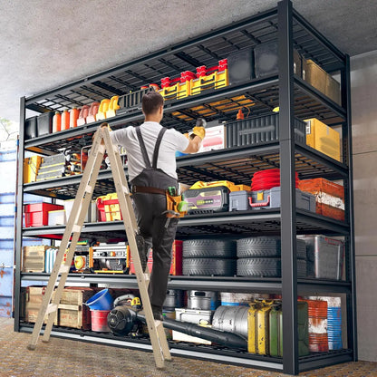 60" W x 84" H x 24" Storage Shelves 6 Tier Metal Adjustable