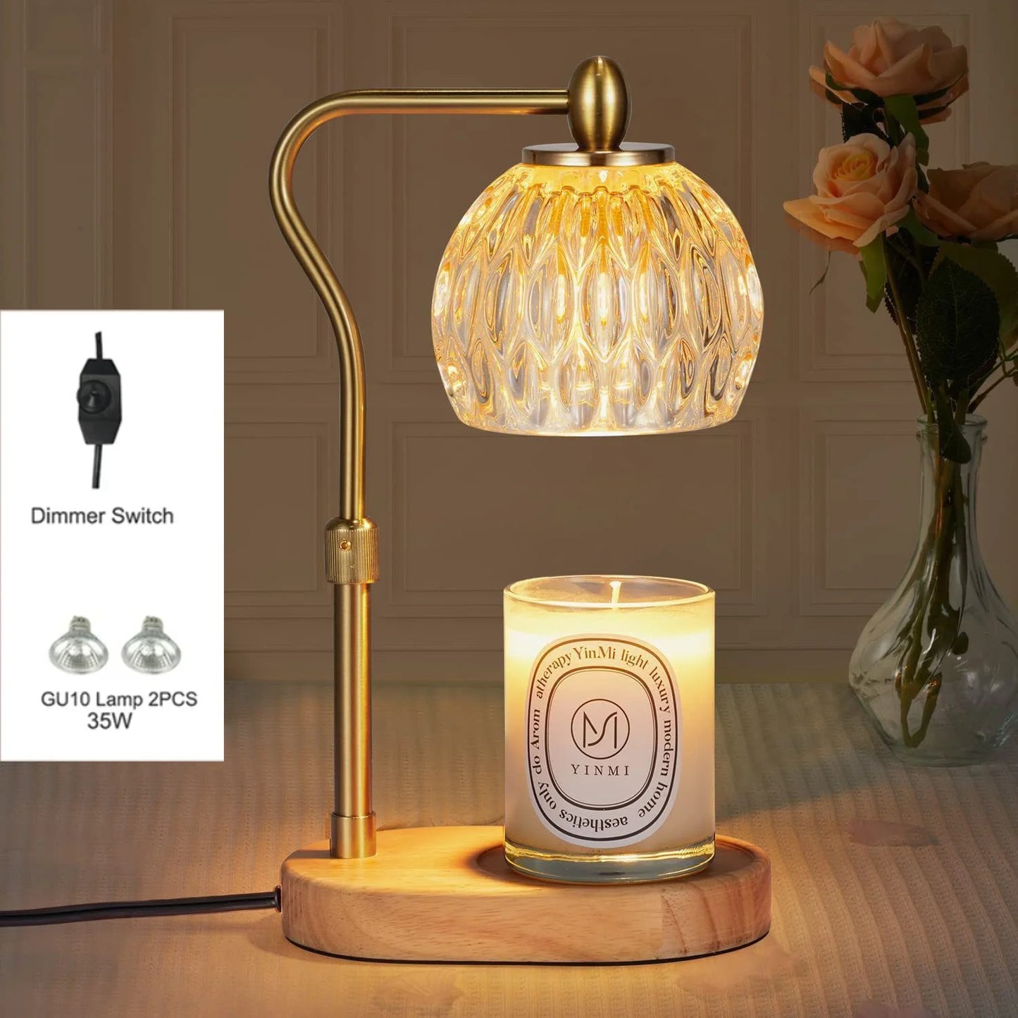 110V/230V Bedside Lamp Adjustable Candle Warmer