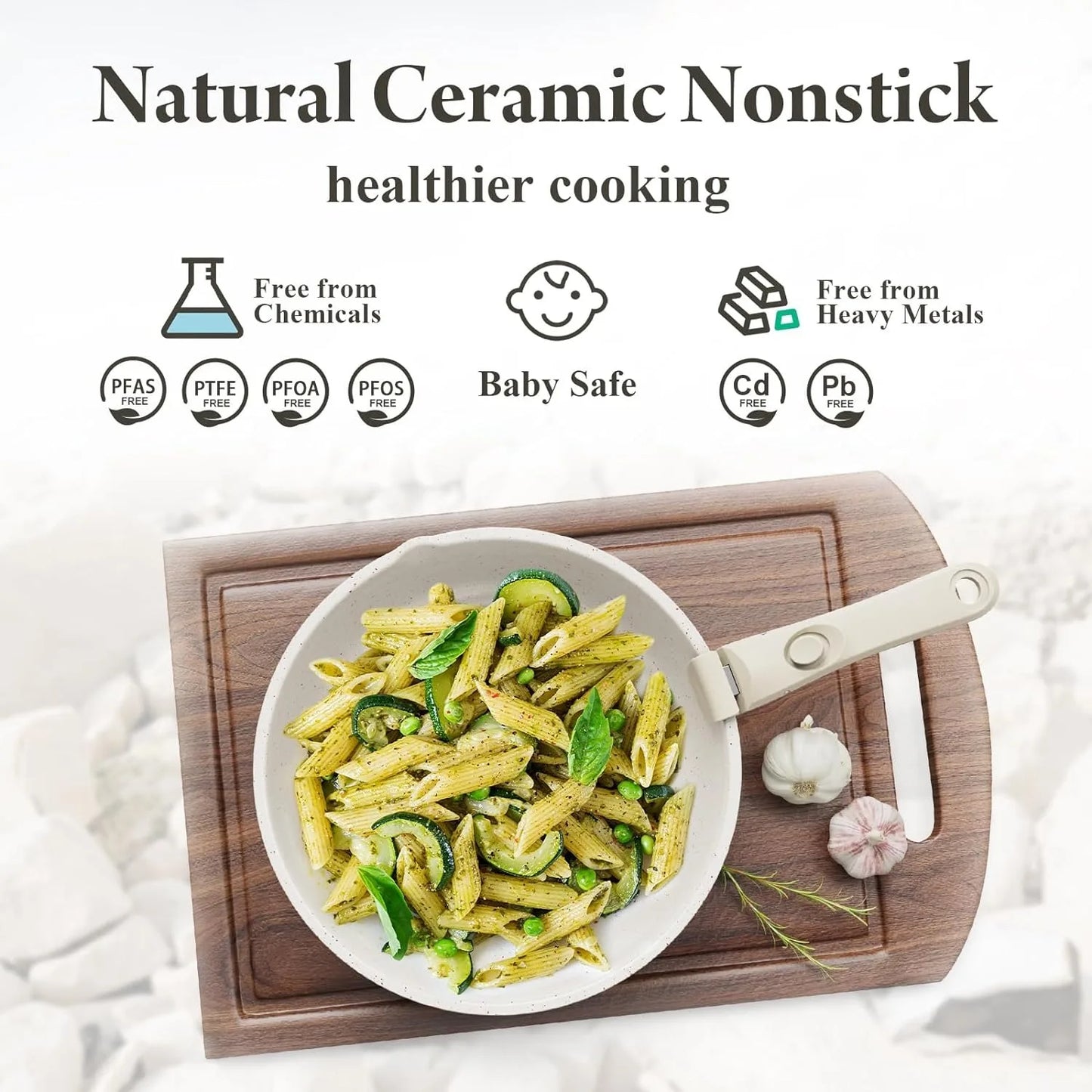 Ceramic Nonstick Cookware Set, Non Toxic