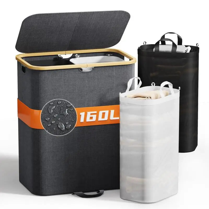 Foldable with lid, detachable double compartment