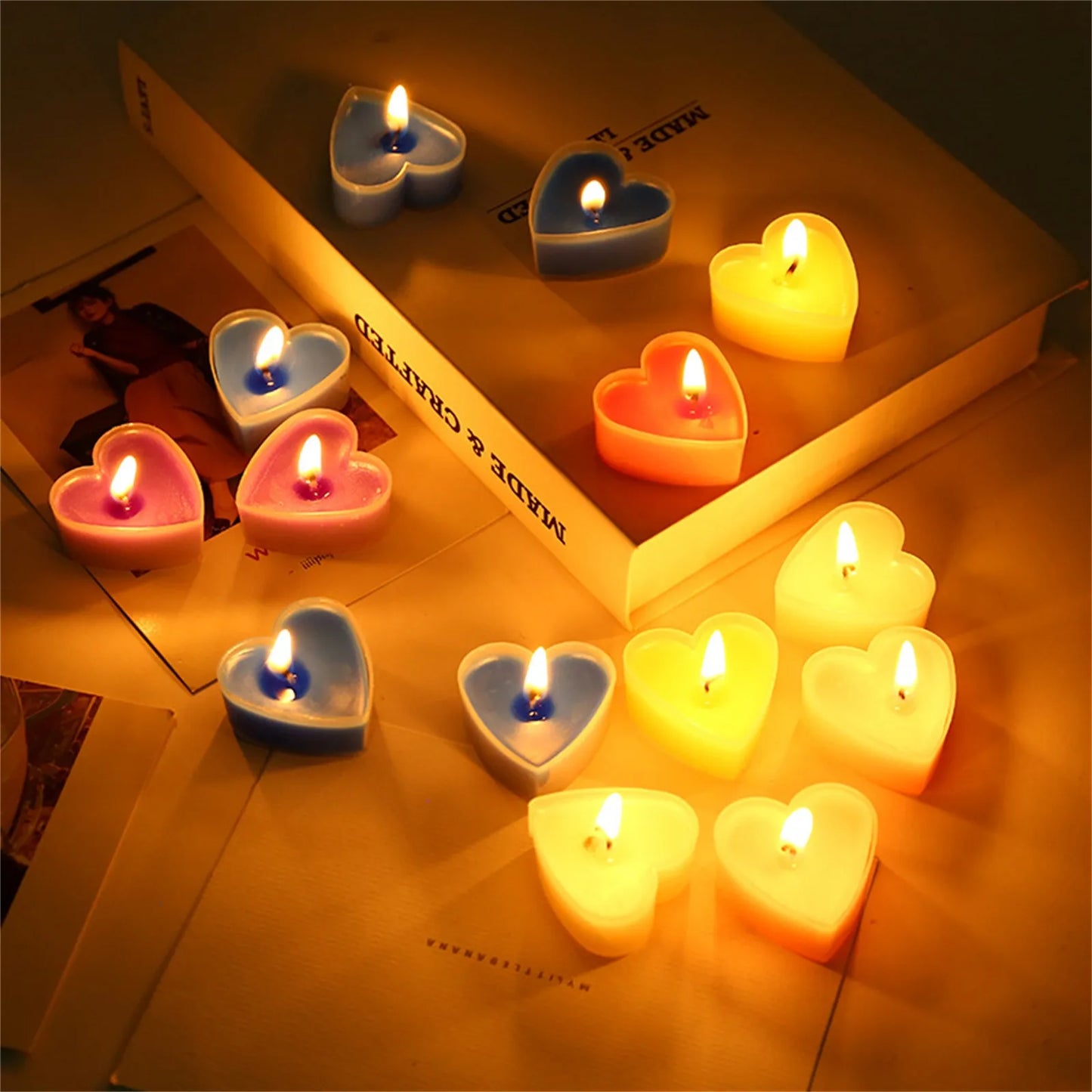 9 Piece Heart Candle