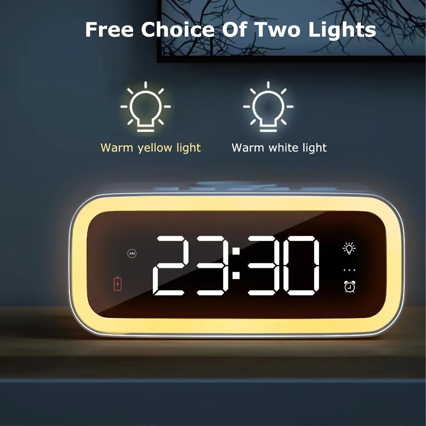 LED Large Screen Wireless Charging Alarm Clock