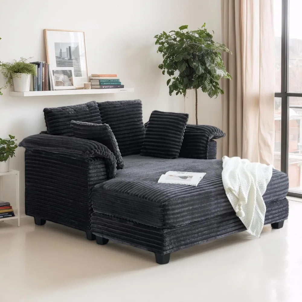 Lounge Chair, Oversized Reading Chair Corduroy Sofa Recliner Bed