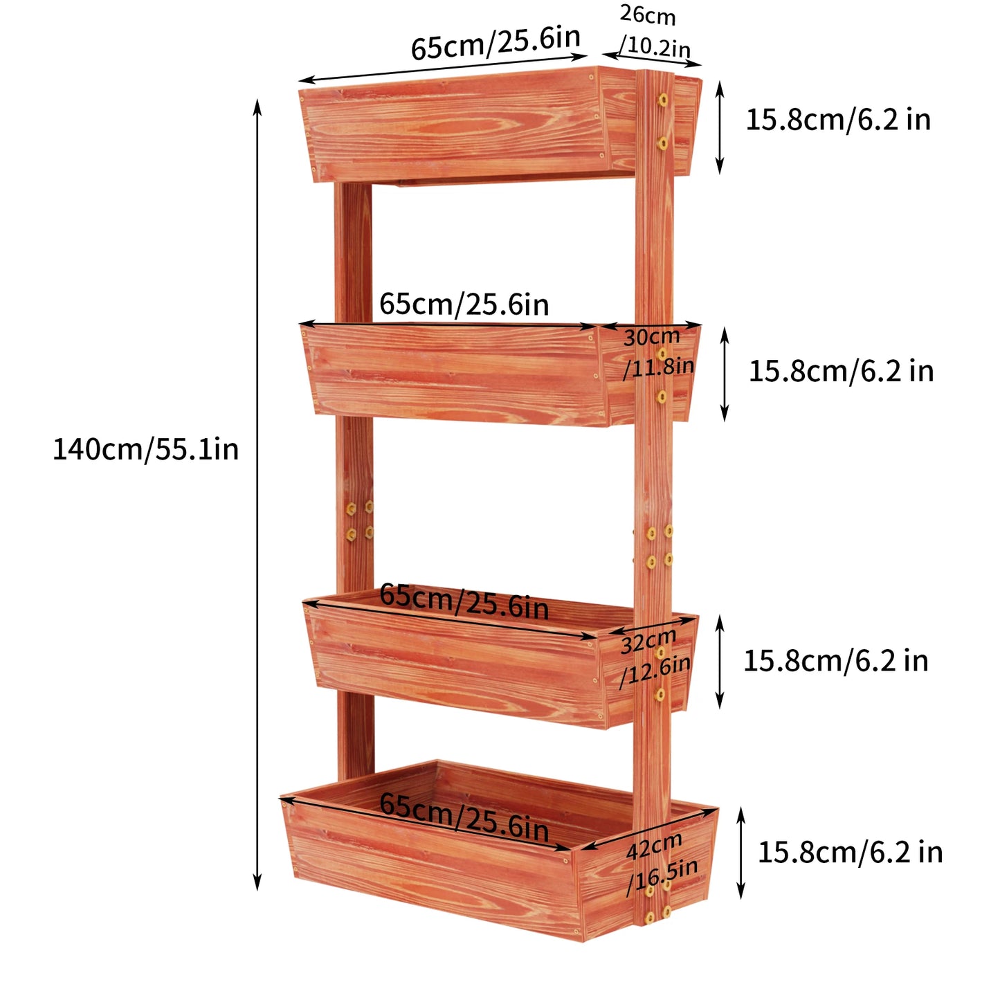 4-Tier Raised Garden Bed, Vertical Flower Pots Rack
