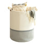 Cotton Rope Laundry Basket,with Wooden Beads Handles