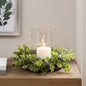 8" Pillar Candle Holder with Artificial Eucalyptus