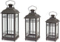 Metal and Glass Outdoor Porch Décor Lantern Set of 3