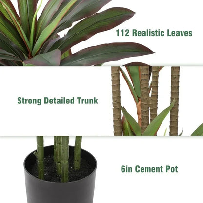 5ft Red Yucca Silk Tree Faux Plants Indoor
