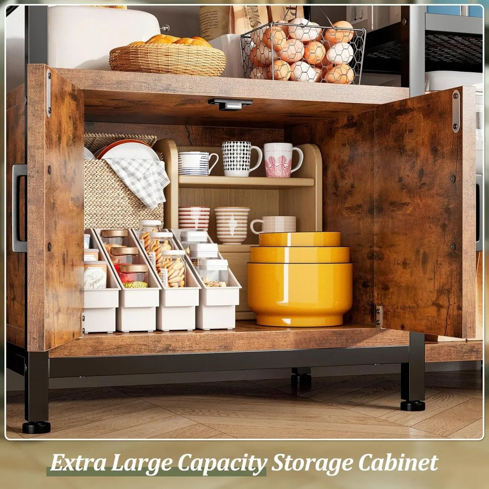 6-Tier Coffee Bar with Storage Cabinet