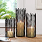 8/10/12 inches, 3 metal wire willow candle holders