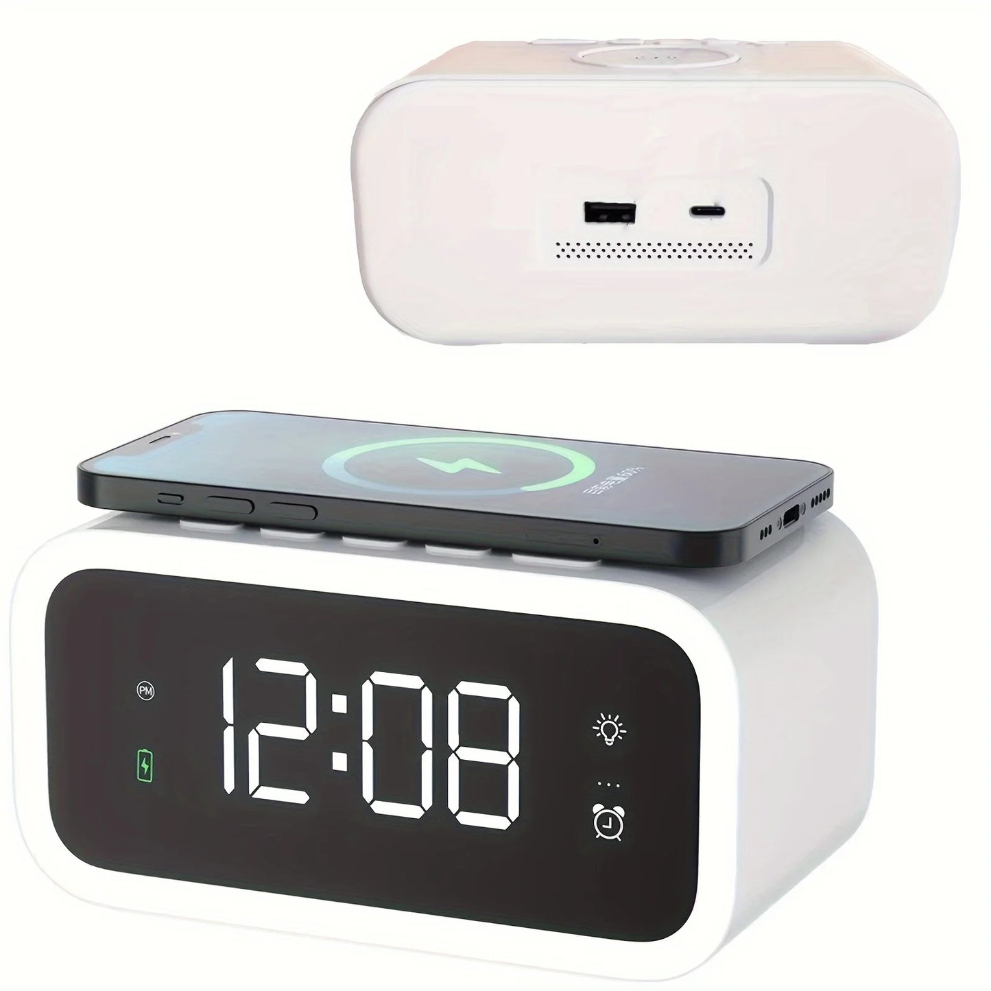 LED Large Screen Wireless Charging Alarm Clock