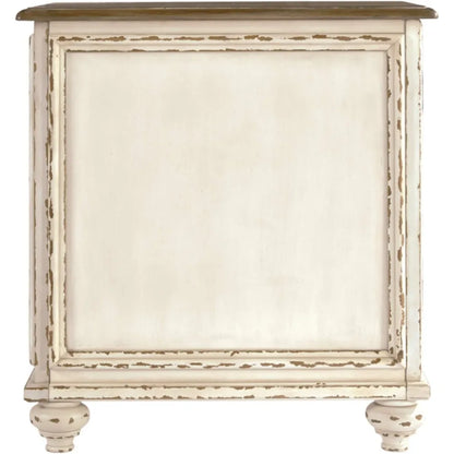 End Table, White/Brown Wood
