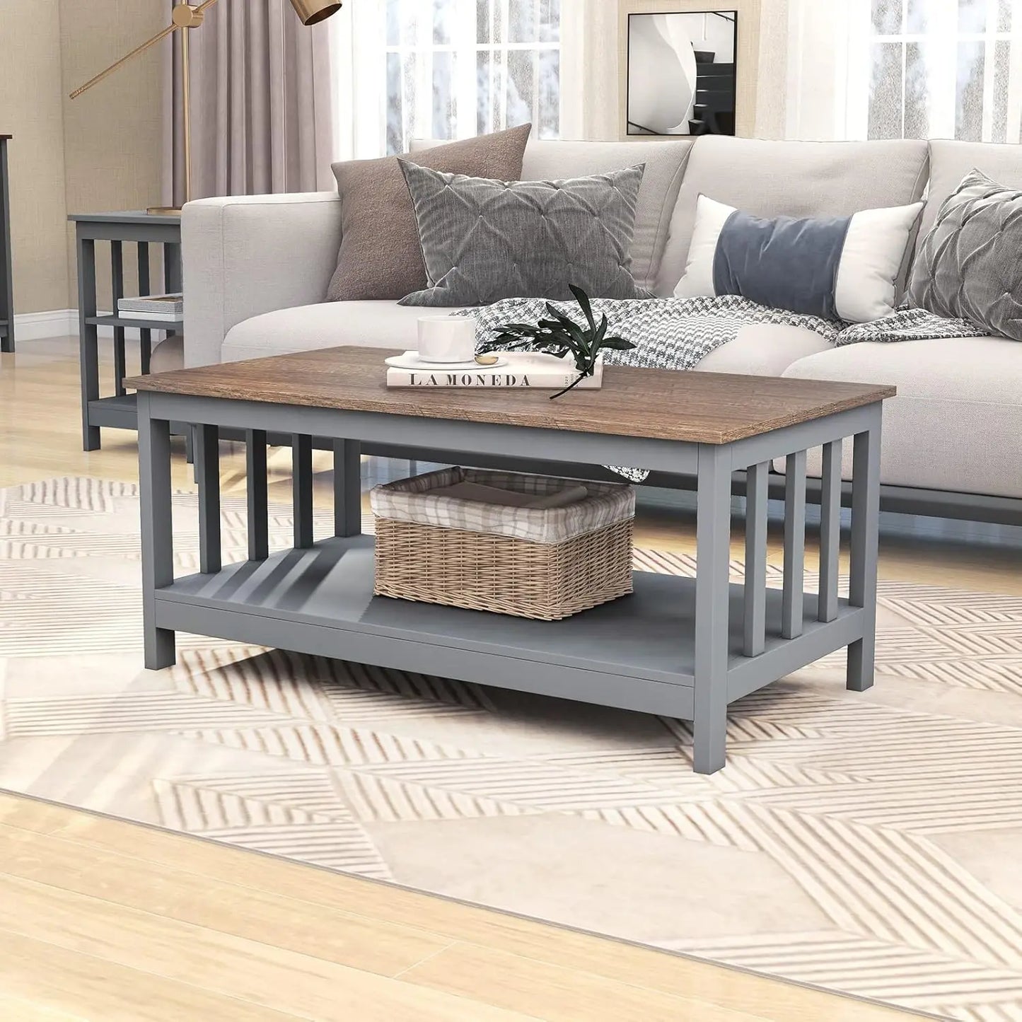 39.9L*22W*18.1H Farmhouse Coffee Table