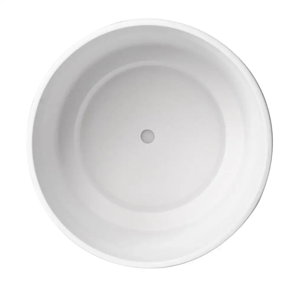 12" White Ceramic Planter Grooved Wave Design Indoor Flower Pot with Drainage Plug