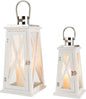 Wood Candle Lantern Holders with Tempered Glass