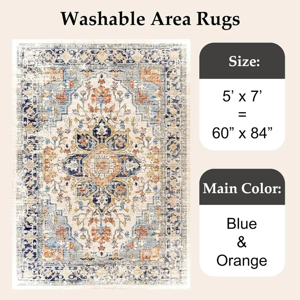 5'x7' Vintage Design Area Rugs with Non Slip