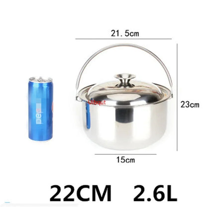 Pot Soup Cooking Steel Stainless Stew Bowl Bowls Stockpot Kitchen Cookware Pan Metal Handleramen pots and pans cookware set