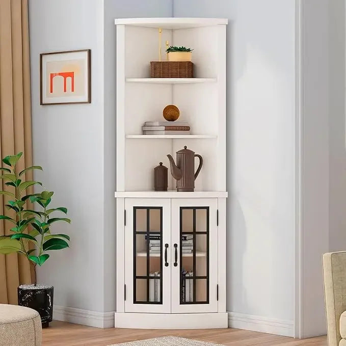 65" Tall Display Cabinet with Glass Doors & Adjustable Shelve