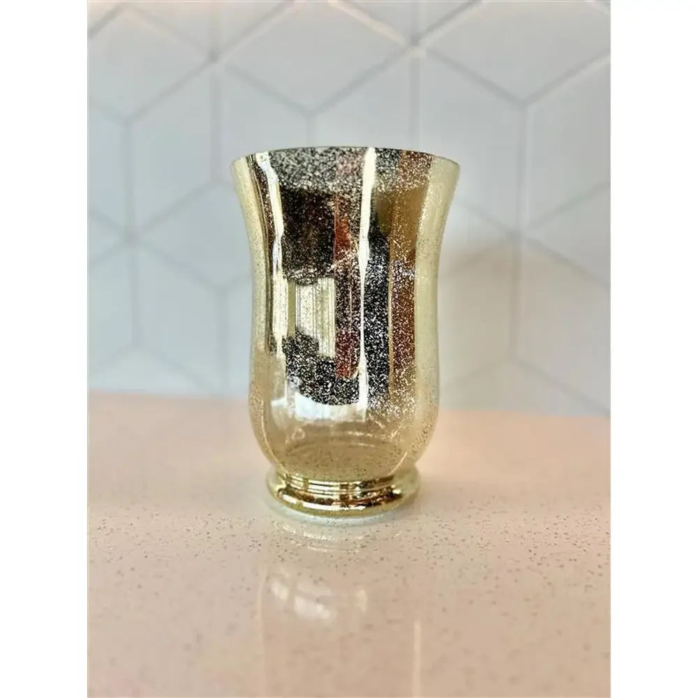 Mercury Glass Hurricane Candle Holder