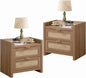 Set of 2-Rattan Nightstands with Type-C Charging Station