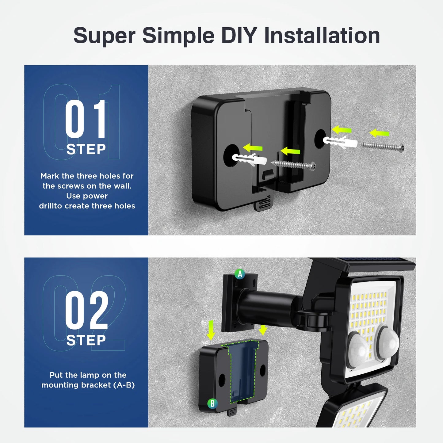 3000LM 188 LED Motion Sensor Lights