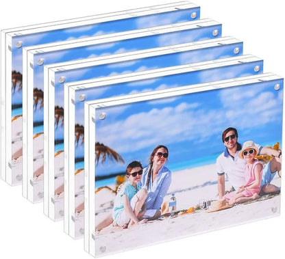 5 Pack Acrylic e Picture 5 x7 Clear Double Sided Magnetic Picture Frameless