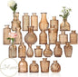 Bud Flower Vase Set, Clear Glass Vases