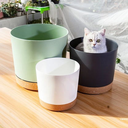 Large Flowerpot Plastic Indoor with Drainage