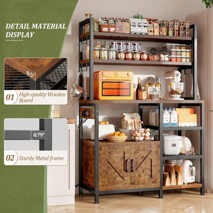 6-Tier Coffee Bar with Storage Cabinet