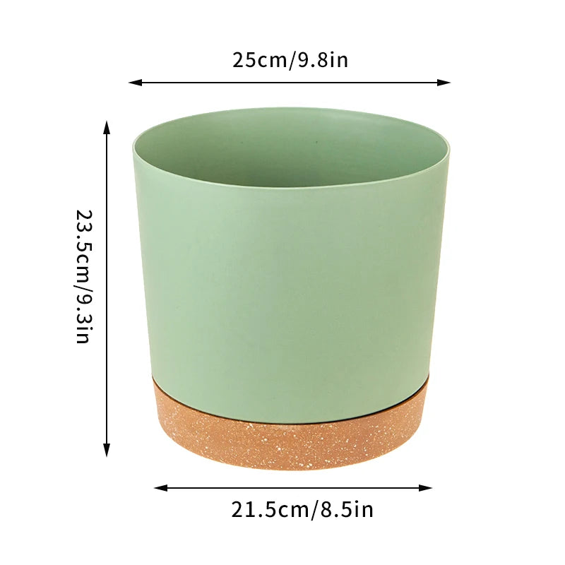Large Flowerpot Plastic Indoor with Drainage